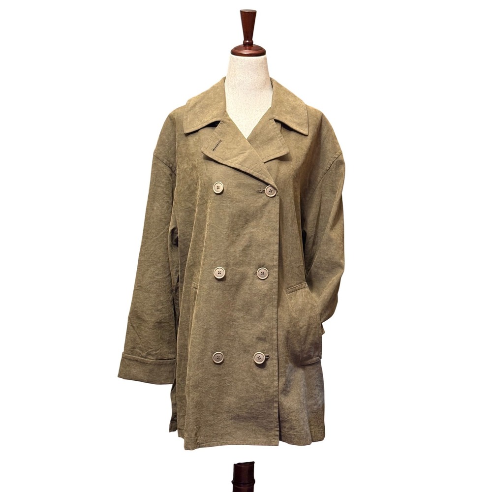 London Fog Women's Tan Double Breasted Trench Coat Jacket Small S REG